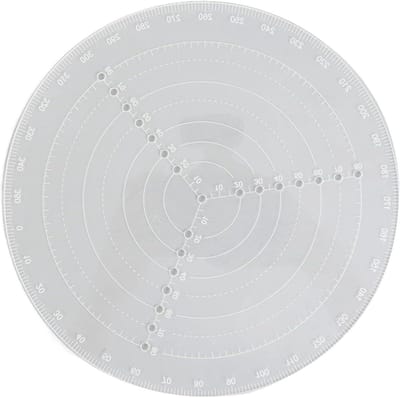 Center Finder Kompas - Middenzoeker Tekencirkels - Draaibankwerk Tekenen - Semi-transparant Acryl - 19.5 cm Diameter - Semi-transparant