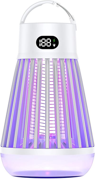 VHV - Vliegenlamp - USB Oplaadbare Elektrische Muggenlamp 360° met Campinglamp - Witte Insectenlamp voor Tuin en Camping