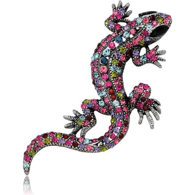 Strass Hagedis Broche Kleurrijke Gecko Broches Mode Sieraden Dierlijke Stijl Vintage Speld Cadeau gray