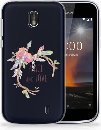 Nokia 1 Telefoonhoesje met Naam Boho Text