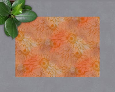 Coloray Vloerbeschermer - Zonnebloembloemen Vloerbeschermer Bureaustoel - 100x70 cm - Oranje Bureaustoelmat - Vloerbeschermer Vinyl - Mótif Vloerbeschermer - Rechthoekige Mat - Natuur Thema