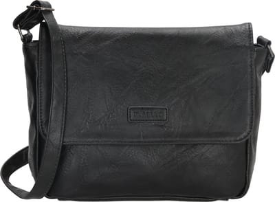 Beagles Murcia Schoudertas Dames - Crossbodytas met verstelbare schouderband - Tas van Imitatieleder met overslag - Zwart