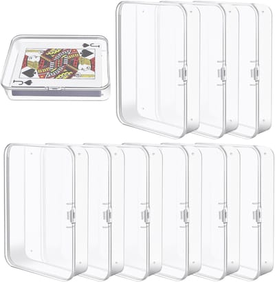 Pack of 10 Playing Cards Box - Transparante Kaartenopslag met Deksel - Kaart Box voor Blank Speelkaarten - 10.5 x 7.5 x 2.5 cm