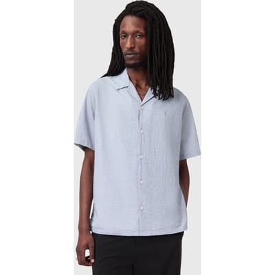 AllSaints Valmer Ss Shirt Blueberry Blue Taglia: XL | Camicie Casual Outlet | Uomo | Blu