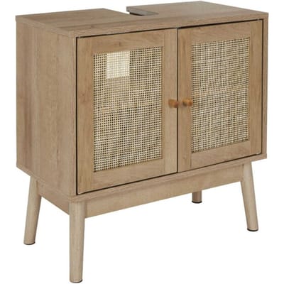 Wastafelonderkast Bali met Uitsparing - 30x60x70 cm - Wastafelmeubel Bruin