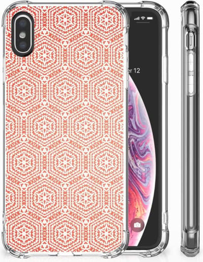 Apple iPhone X | Xs Doorzichtige Silicone Hoesje Pattern Orange