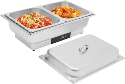 Elektrisch Buffet - Warmhoudbak Gastronorm - Eten Warm Houden - Intelligente Temperatuurregeling - 9.51 Qt Capaciteit - Zilver