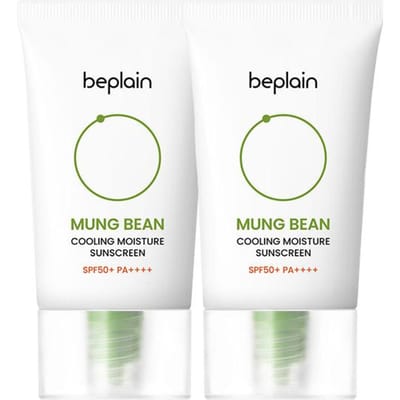 [beplain] Mung Bean Cooling Moisture Zonnebrandcrème Set (1+1) SPF 50+ PA++++ 50ml*2EA white