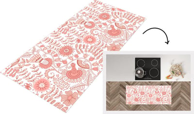 Keukenloper - Loper keuken - Bloemen - Patronen - Pastel - 120x50 cm - Keukenloper vinyl