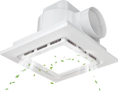 Stille Badkamer Ventilator met LED Verlichting – Krachtige Afzuiging 145 CFM & Helder 6000K Licht