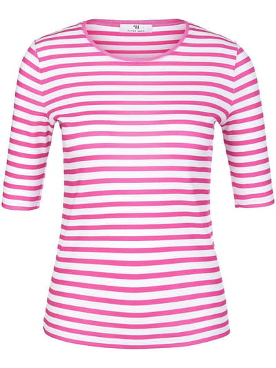 Shirt in set 2 100% katoen ronde hals Van Peter Hahn wit