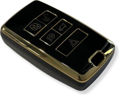Sleutelcover voor Land Rover, Range Rover, Sleutelhoesje, Key Case for Land Rover, Range Rover, Autosleutel Hoesje Geschikt Voor Land Rover, Range Rover, Zwart - Goud