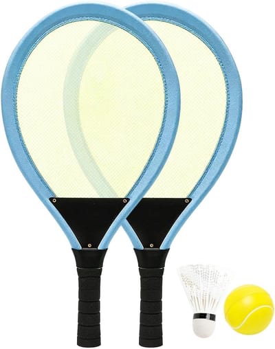 Kinder Tennisset - Buitenspel Set - Actief Spelen - Antislip Handgreep - 54 x 26.5 cm - Blauw