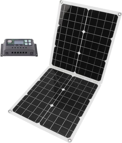 Opvouwbaar Zonnepaneel - Draagbare Energiebron - Kamperen en Reizen - Hoge Conversie-efficiëntie - 50W - Zwart