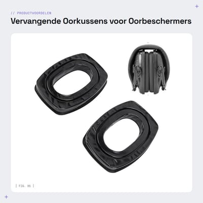 Dailygoods- Oorkussens Brede Compatibiliteit - Vervangende Oorkussens - Groefontwerp - Oorbeschermer - Howard Leight - Impact Sport - Oorbeschermers