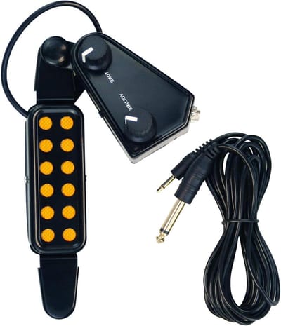 Akoestische Gitaar Pickup - Magnetische Transducer - Geluidsversterking Gitaar - Met Toon en Volume - 12 Gaten - Zwart