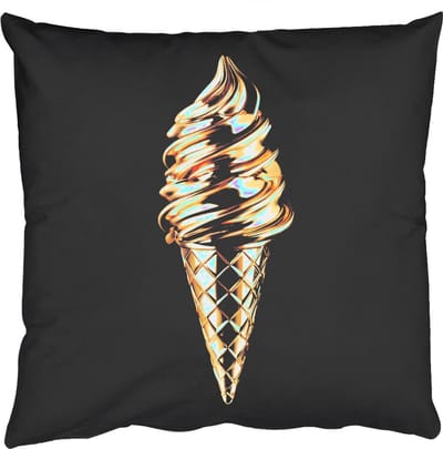 Sierkussens - Kussentjes Woonkamer - 50x50 cm - Ijs - Goud - Zwart - Eten