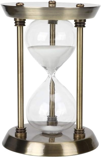 Zandloper Timer - Zandklok Decoratie - Tijdmanagement Oefenen - Tijdloos Metalen Design - 22 cm Hoog - Niet gespecificeerd