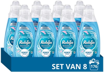 Robijn - Advanced Quickwash Vloeibaar Wasmiddel Puur & Zacht 22 Wasbeurten - 8 x 837 ml - Voordeelverpakking