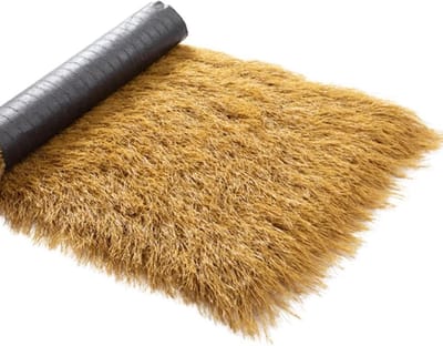 Kunstmatige rieten dakrol - Synthetisch stro - Terras decoreren - Natuurlijk ogend effect - 1x1m tot 1x20m - Geel