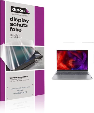 dipos – 2x Beschermfolie geschikt voor Lenovo ThinkBook 16 G7 | Krasbestendige & heldere Screenprotector Ultra-Thin