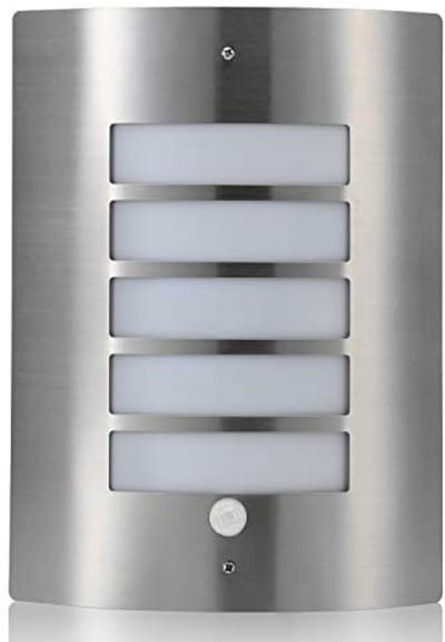 Energiebesparende Bewegingsgeactiveerde PIR-Sensor Buitenbeveiliging Wandlamp - Roestvrij Staal - Koel Wit