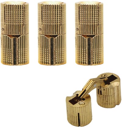 Dailygoody - Inboorscharnieren - Verborgen Scharnier - 180° openingshoek - Ø 14 mm - Messing - Voor Juwelendozen - 4 Stuks