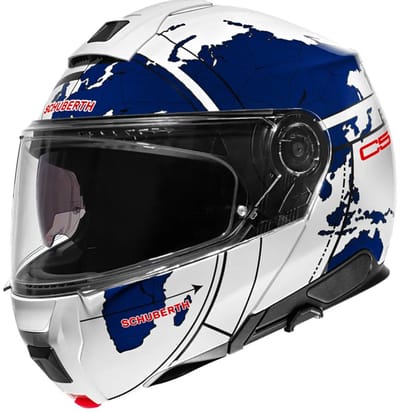 Schuberth C5 Globe Wit Blauw Systeemhelm - Helm
