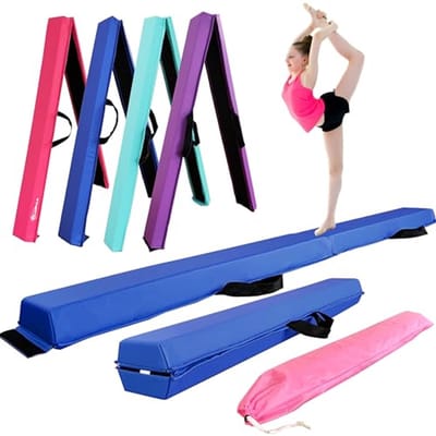 Gymnastiekbalk Opvouwbaar - Balansbalk Kinderen - Thuis Oefenen - Vergrendelbaar Ontwerp - 6ft - Blauw