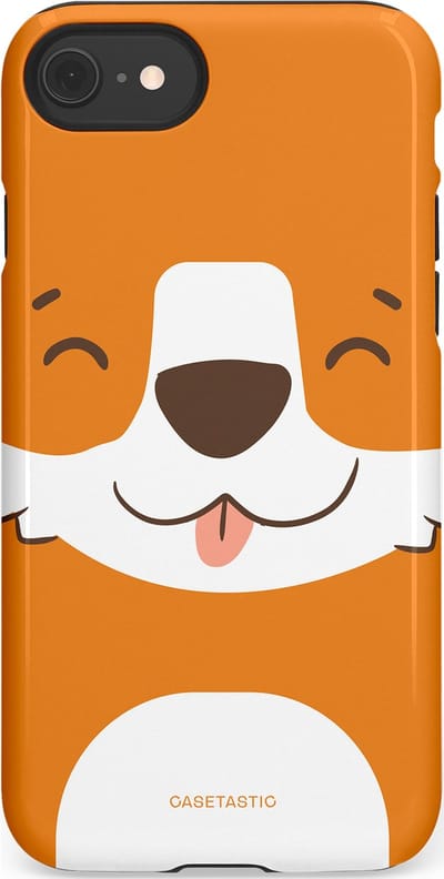 Casetastic hoesje geschikt voor Apple iPhone SE / Apple iPhone 7 / Apple iPhone 8 - Dubbellaagse bescherming - Knuffelkopjes vos - Fashion Case - Oranje Wit
