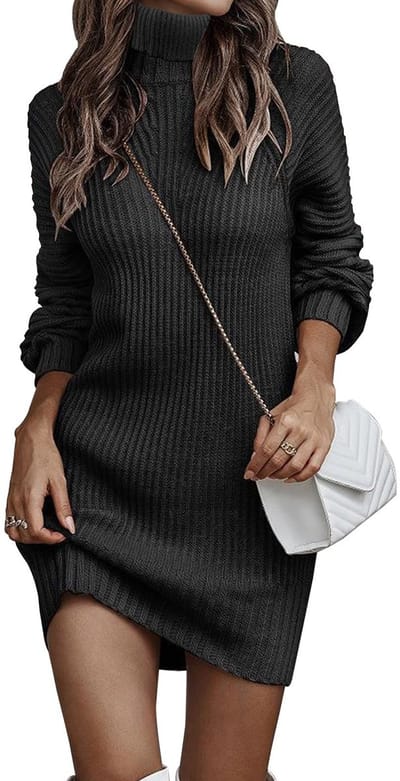 Dailygoods- Gebreide Jurk Dames - Elegante Rolkragen - Lange Mouwen