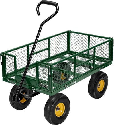 Transportkar - Draagkar Tuinkar - Zware Lasten Verplaatsen - Luchtbanden - 400 kg - Groen