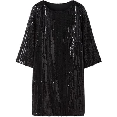 ESMARA Dames jurk met pailletten (Zwart, XS (32/34))