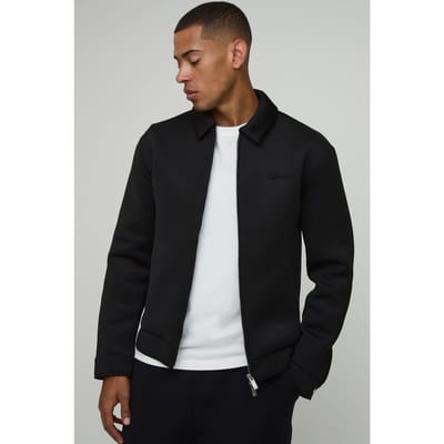 Regular Fit Scuba Gemêleerd Overshirt | Black | Size XS