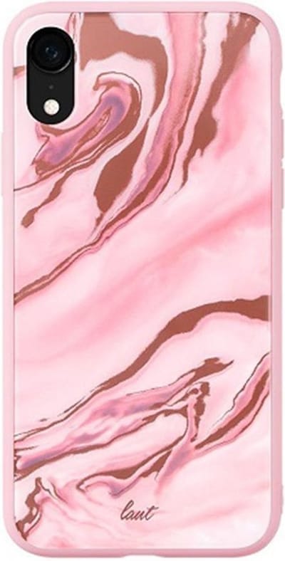 LAUT - iPhone Xr Hoesje - Back Case Mineral Temperd Glass Roze