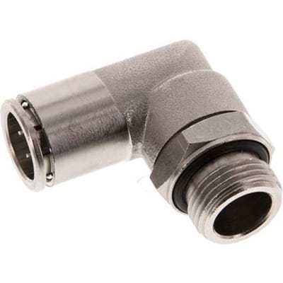 12mm x G3/8'' 90 graden L-verbinding Messing Insteekfitting Buitendraad Draaibaar NBR