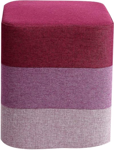 Creatieve kruk - Voetensteun kruk - Voeten rusten - Massief houten frame - 29x29x35 cm - Rood