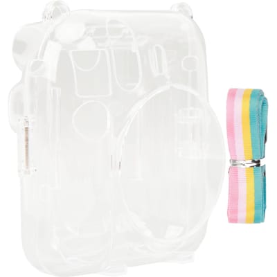 Étui Transparent pour Appareil Photo Instantané PC Anti-rayures Housse pour Appareil Photo avec Bandoulière Réglable Pour Instax