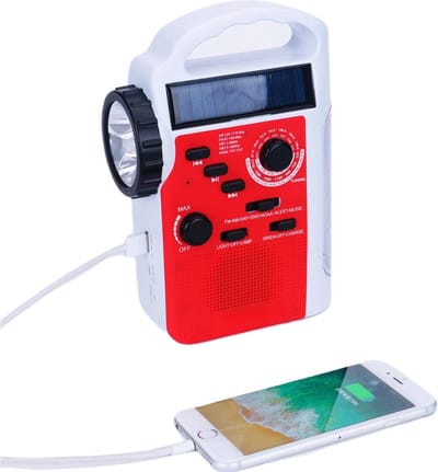Noodradio Solar Opwindbaar - Noodradio Opwindbaar - Opwindbare Radio - Powerbank Zonne Energie