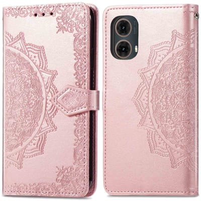 imoshion Hoesje - Geschikt voor Motorola Moto G85 - Mandala Bookcase - Rosé Goud