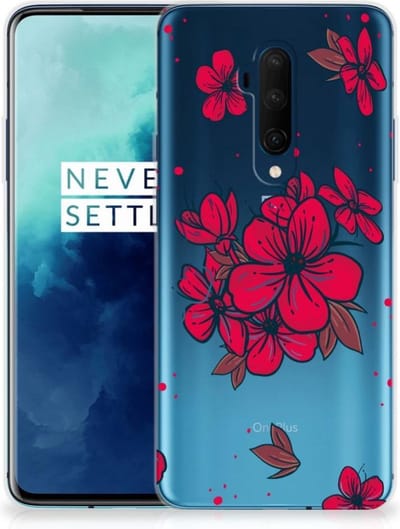 Back Cover voor OnePlus 7T Pro TPU Case Blossom Red