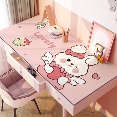 Tafelmat Antislip Hoge Waarde Een Vleugje Schoon Cartoon Schattig Meisje Met Hartjes Kinderstudietafelmat 40 * 120CM