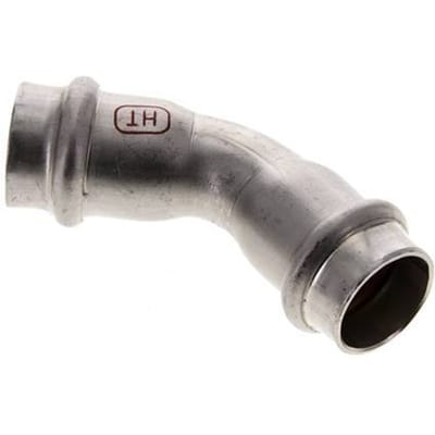45 graden L-Perskoppeling - 18mm Persmof - RVS