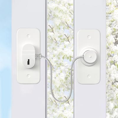 Dailygoods- Raamveiligheidsslot 2 Pack - Kindveilig Huisdier Beveiliging - Zelfklevende Begrenzer - Schroef en Sleutel - Hoogwaardige Kwaliteit - Vensterbegrenzer