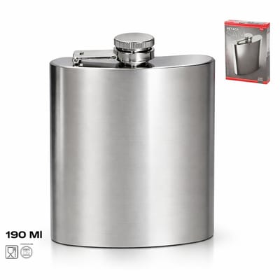 Zakfles RVS 190 ml – Heupfles – Stainless Steel – Met Schroefdop – Compact & Lekvrij – Cadeau voor Mannen