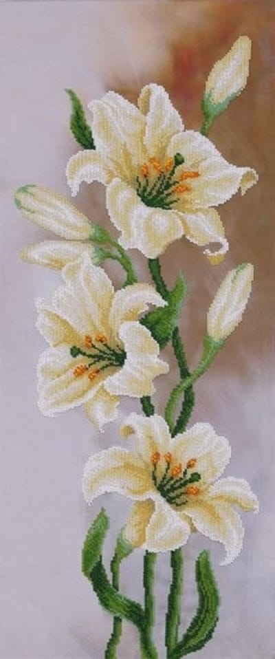 BORDUURPAKKET met kralen/parels - Lilies - Lelies - VDV