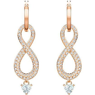 Boucles d'oreilles percées Swarovski Infinity Love pour femme Or Rose 5512625 Box (Random Color) white