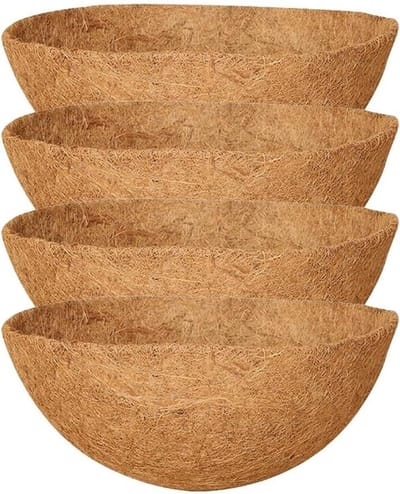 Kokosvezelmatten voor manden - Voeringen voor potten - Plantenondersteuning buiten - 100% natuurlijke vezels - 4 stuks 45 cm