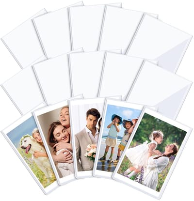 Dailygoods - 15 stuks magnetische fotolijsten 3 inch (9,3 x 6,3 cm) magnetische fotolijsten koelkast, magnetische mini-fotolijst voor foto's, ansichtkaarten (wit)