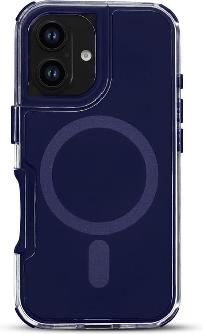 Casemania Hoesje Geschikt voor Apple iPhone 16 Plus - Donker Blauw - Liquid Armor Case - Geschikt voor MagSafe